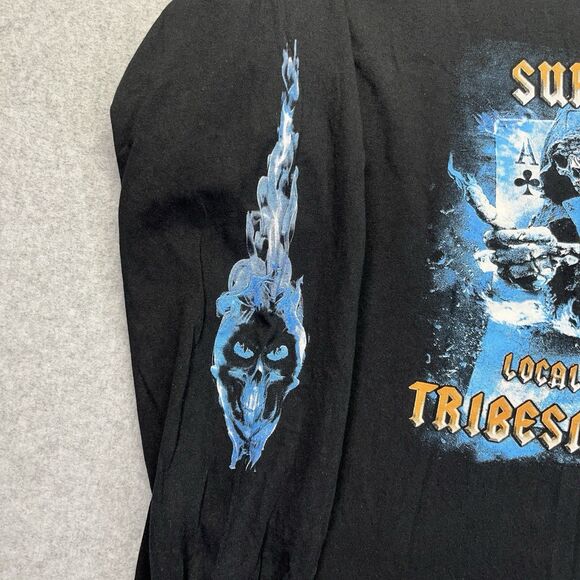 Support Local Tribesmen Motorcycle Long Sleeve T-Shirt Men’s 3XL Black Graphic - Picture 3 of 11